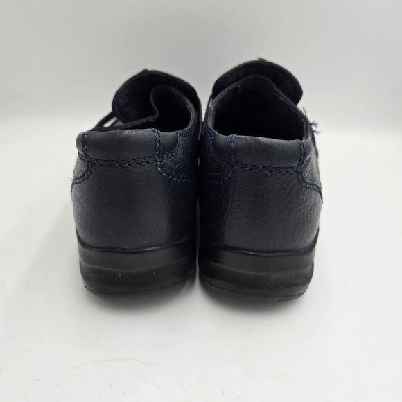 Clarks In Motion Womens 7 M Navy Blue Leather Slip On Shoes Loafers Comfort Foam - Picture 6 of 10